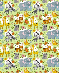 Cadeaupapier Dieren Groen 200X70CM 80GR