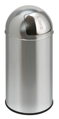Afvalbak Pushcan Met Pushdeksel 40Liter Mat RVS