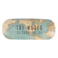 Brillenkoker RETRO vintage world map
