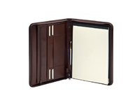 Schrijfmap Van Der Spek A4 + Rits Leer Bruin