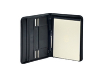 Schrijfmap Van Der Spek A4 + Rits Leer Zwart