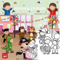 Kleurposter Luuk en Lotje. Het is Carnaval