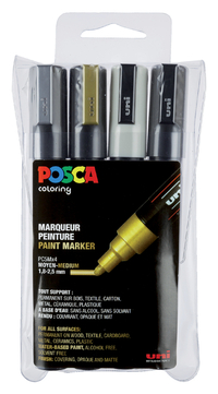 Paintmarker Uni Posca PC5M Medium Assorti Set À 4 Stuks
