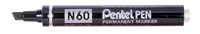 Viltstift Pentel N60 Schuin 1.2-6MM Zwart