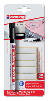 Viltstift Edding 8408 Wasgoed Rond 1MM Zwart Blister À 1 Stuk