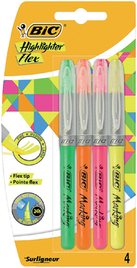 Markeerstift Bic Flex Assorti Blister À 4 Stuks