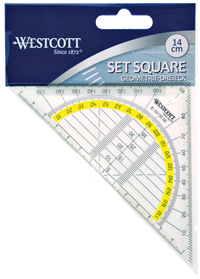 Geodriehoek Westcott 14CM Transparant