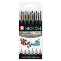 Fineliner Sakura Pigma Micron 05 Basic Set 6 Kleuren
