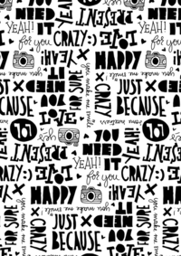 Cadeaupapier Bruna Tekst Zwart Paperfuel