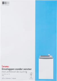 Envelop Bruna Akte C4 229X324MM Zelfklevend Wit 5 Stuks