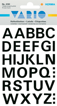 Etiket Herma 4163 15MM Letters A-Z Zwart
