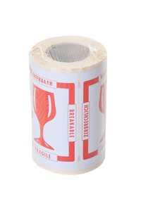 Waarschuwingsetiket Iezzy Breekbaar 80MMX100M Rood 250 Stuks