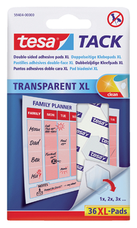 Kleefpads Tesa® Tack Dubbelzijdig Transparant XL 36 Stuks