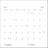 Blanco maandkalender 2026