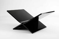 Boekenstandaard perspex middel design zwart
