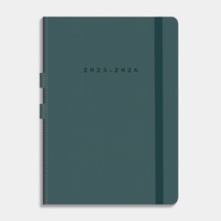 Agenda Luxe D3 25/26 Suedelook Petrolblauw met pennenlus