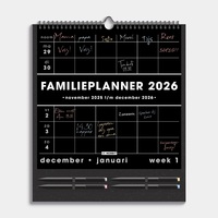 Familieplanner Markers 2026 A3+ Zwart
