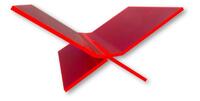Boekenstandaard perspex middel design Fuchsia Roze transparant