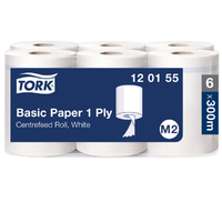 Poetspapier Tork M2 Basic Universal 1-Laags 300M Wit 120155