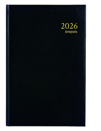 Agenda 2026 Brepols Saturnus Lima 2Dagen/1Pagina Zwart
