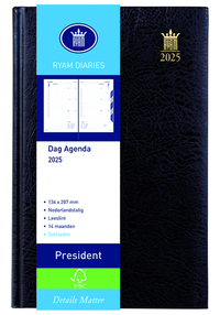 Agenda 2024 Ryam President Mundior 1Dag/1Pagina Zwart