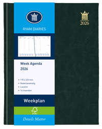 Agenda 2026 Ryam Weekplan Mundior 7Dagen/2Pagina's Zwart