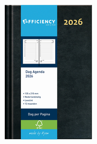 Agenda 2025 Ryam Efficiency Baladek 1Dag/1Pagina Zwart