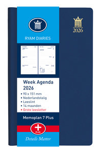 Agenda 2025 Ryam Memoplan 7 Plus Mundior 7Dagen/2Pagina's Assorti