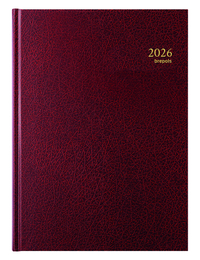 Agenda 2026 Brepols Bremax Santex A4 1Dag/1Pagina 4 Kolommen Bordeaux