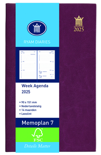 Agenda 2024 Ryam Weekly Mundior 7 jours/2 pages noir