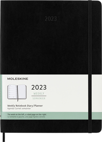 Agenda Notitieboek 2023 Moleskine 12MND XL Soft Cover Zwart