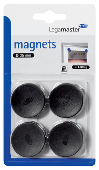 Magneet Legamaster 35MM 1000GR Zwart 4Stuks