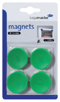 Magneet Legamaster 35MM 1000GR Groen 4 Stuks