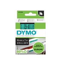 Labeltape Dymo D1 45809 720890 19MMX7M Polyester Zwart Op Groen