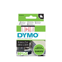 Labeltape Dymo D1 40915 720700 9MMX7M Polyester Rood Op Wit