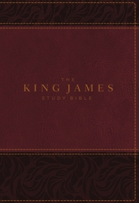 KJV, The King James Study Bible, Leathersoft, Burgundy, Thumb Indexed, Red Letter, Full-Color Edition