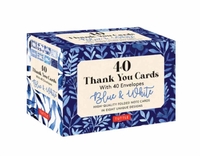 Blue & White, 40 Thank You Cards with Envelopes: (4 1/2 X 3 Inch Blank Cards in 8 Unique Designs)