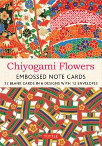 Chiyogami Flowers Embossed Note Cards - 12 Cards: 12 Blank Cards in 6 Lovely Designs (2 Each) with 12 Patterned Envelopes in a Keepsake Box