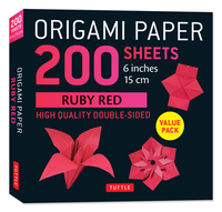 Origami Paper 200 sheets Ruby Red 6"