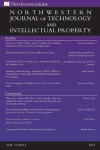 Northwestern Journal of Technology & Intellectual Property, Vol. 10.3