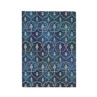 Blue Velvet Midi Lined Journal (Elastic Band Closure)