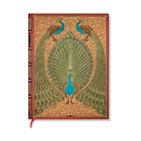 Hafiz’s Peacocks (Sangorski & Sutcliffe) Midi Unlined Hardcover Journal (Elastic Band Closure)