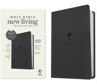 NLT Large Print Premium Value Thinline Bible, Filament Enabled (Leatherlike, Black Cross)