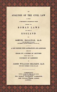 An Analysis of the Civil Law [1836]