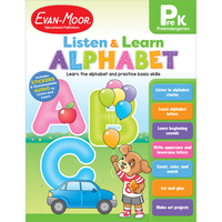 Alphabet, Prek Workbook: Listen and Learn Audio Workbook, Phonemic Awareness and Phonics