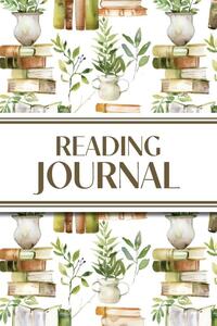 Reading Journal (Watercolour Stacked Books with Potted Plants)