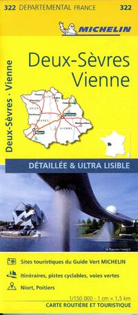 Deux-Sevres, Vienne - Michelin Local Map 322
