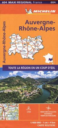 AUVERGNE-RHONE-ALPES, France - Michelin Maxi Regional Map 604
