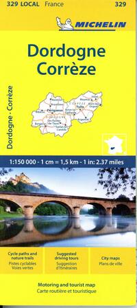 Correze, Dordogne - Michelin Local Map 329