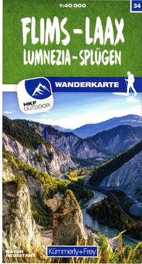Kümmerly+Frey Wanderkarte 34 Flims, Laax 1:40.000